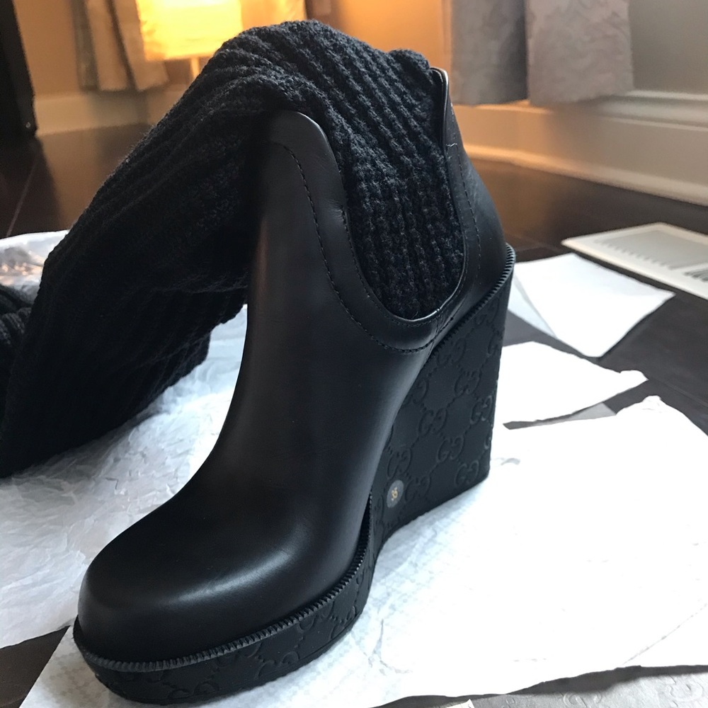 NEW Gucci size 35 Aspen Wool Babylon boots - Picture 4 of 10